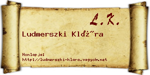 Ludmerszki Klára névjegykártya